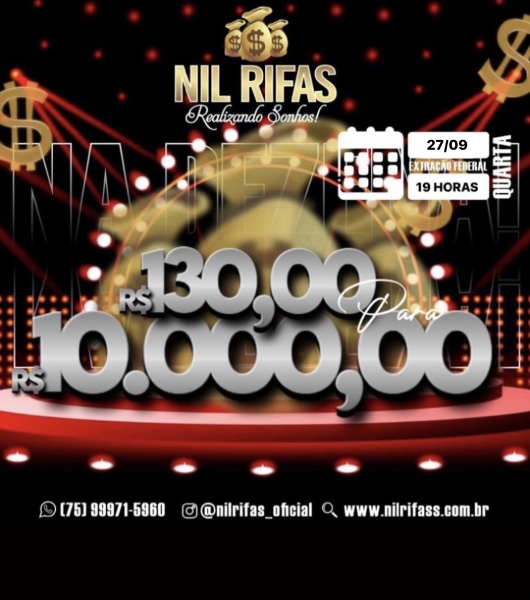 Dezena valendo 10 mil reais.
