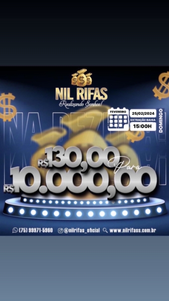 Dezena premiada pix de 10 MIL REAIS. APENAS 130.