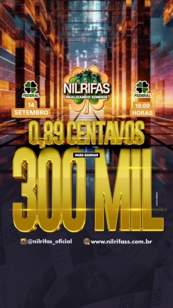 .Sabadoou com R$300.000.00 MIL REAIS. Sorteio  14/09  Loteria Federal.