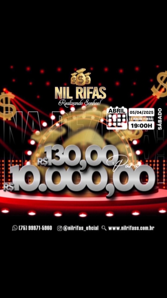 Dezena premiada 10 MIL REAIS. APENAS 130,00. 